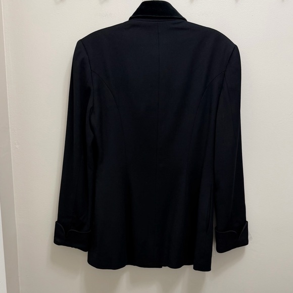 Ralph Lauren Vintage Wool Coat Jacket Velvet Collar USA Union Tag Black Size 4 - Picture 3 of 11